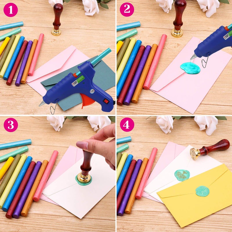 Paxcoo 26pcs Wax Seal Sticks for Stamps, Letters and Crafts - Glue Gun Sealing Wax (Assorted Colors) - Image 3